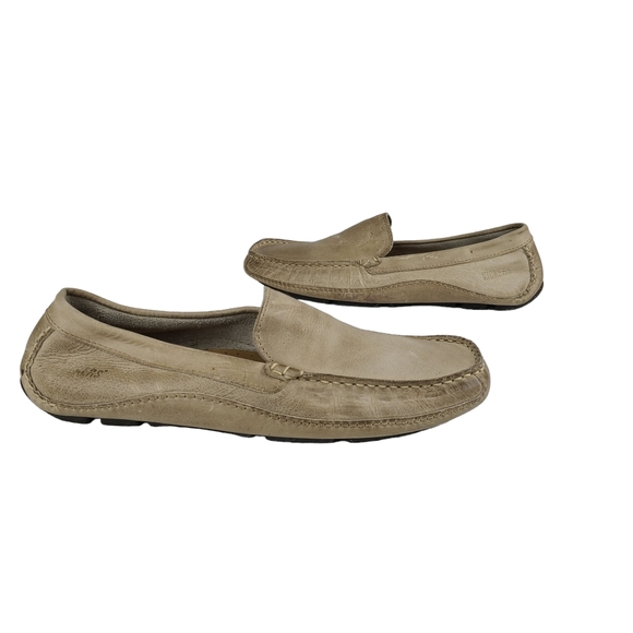 Kickers men's taupe leather slip-on driving loafers size EUR 42 and US 8.5 - Picture 5 of 12
